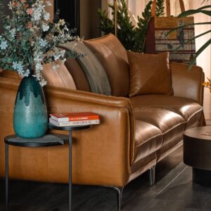 Sofa băng 4 chỗ GLORIA 2,5m Da bò mộc Italy 80%